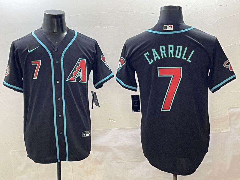 Men Arizona Diamondback #7 Carroll Black Game 2025 Nike MLB Jersey style 11->san diego padres->MLB Jersey